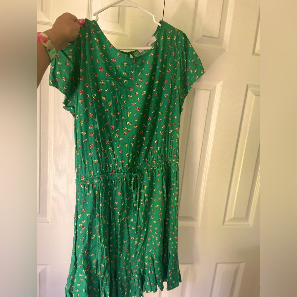 green floral dress